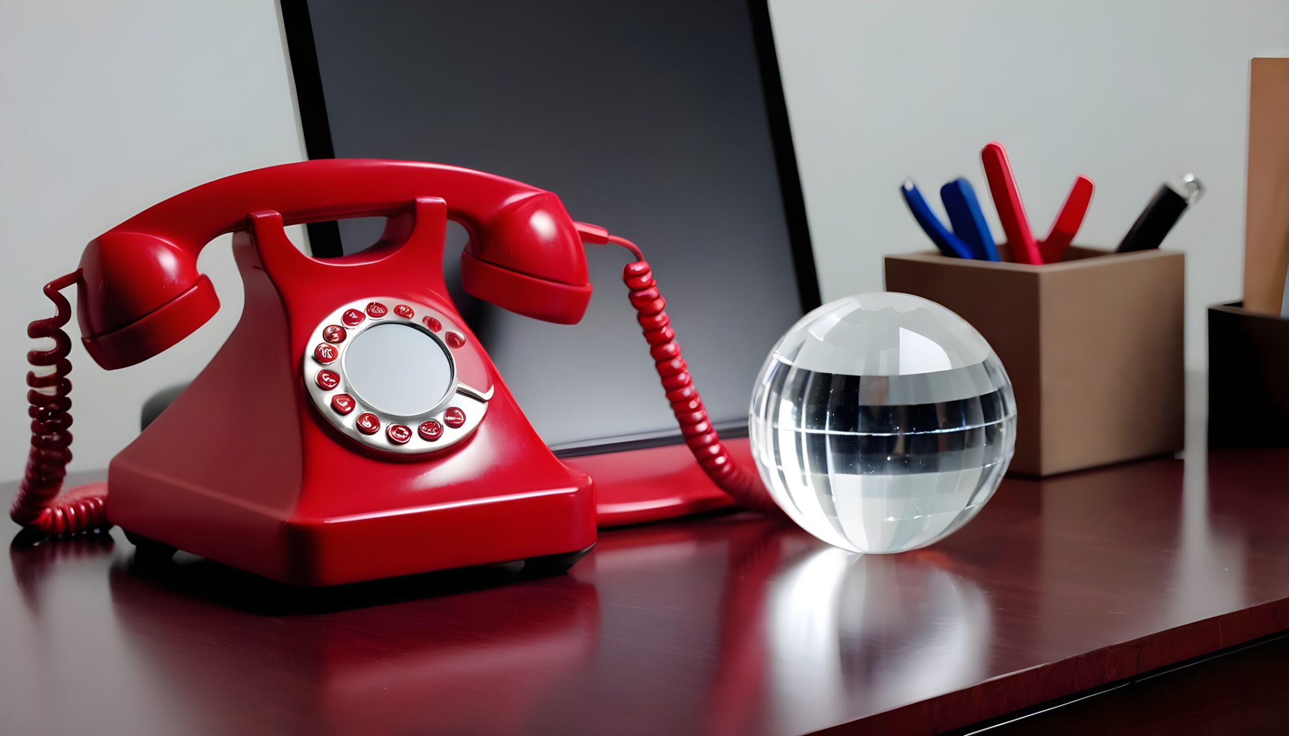 red-phone-on-desk-with-crystal-ball