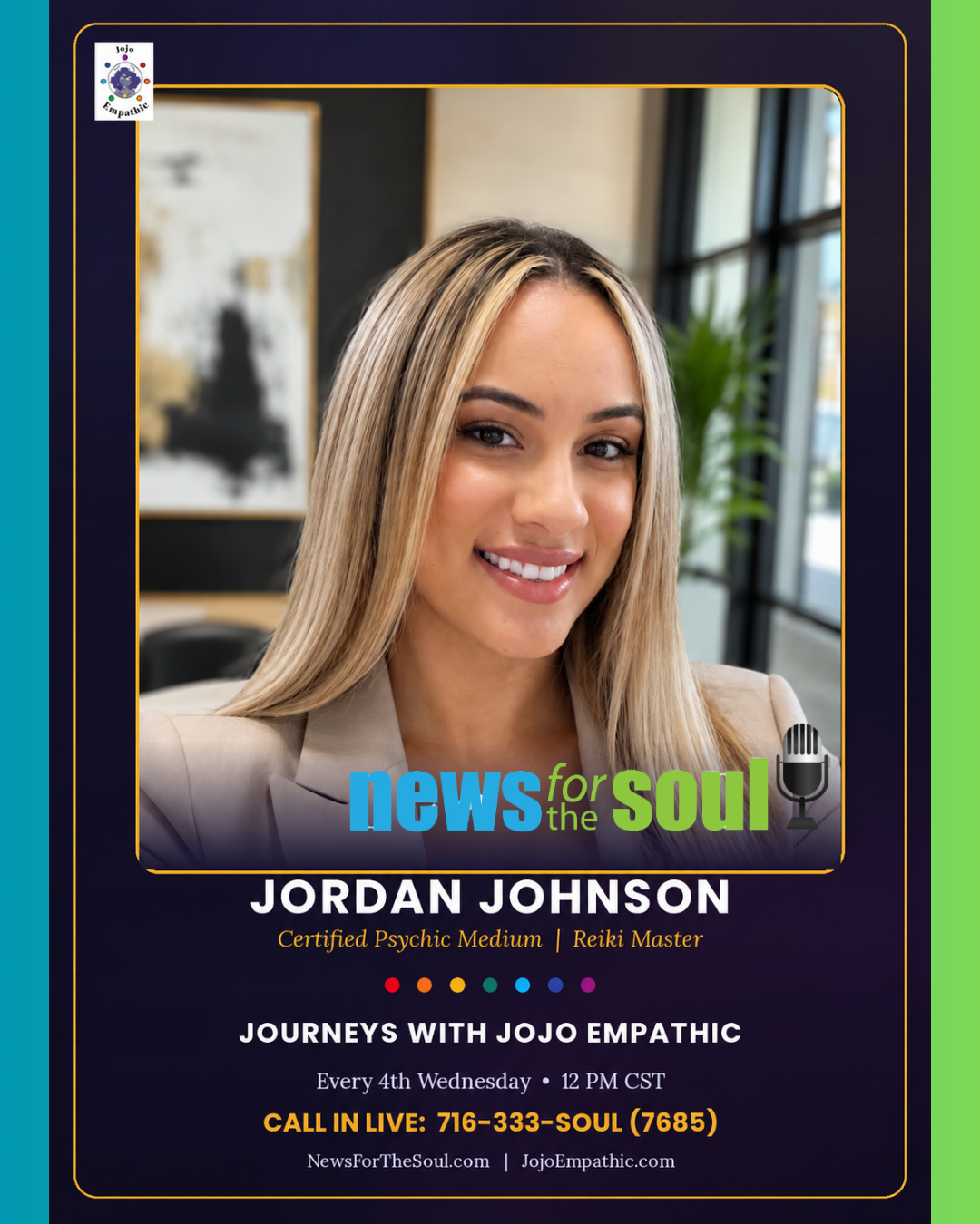 JoJo Empathic on News for the Soul Radio — free live psychic readings